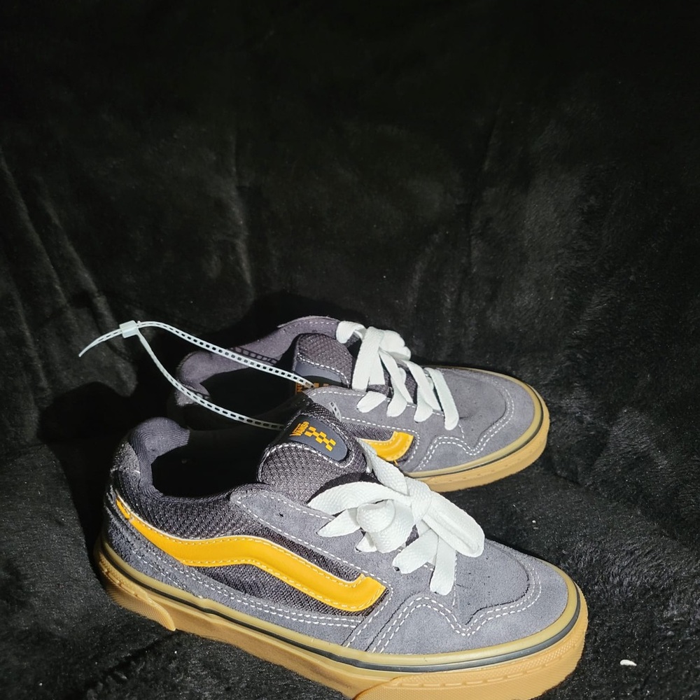 Vans Kids Gray and Yellow Sneakers